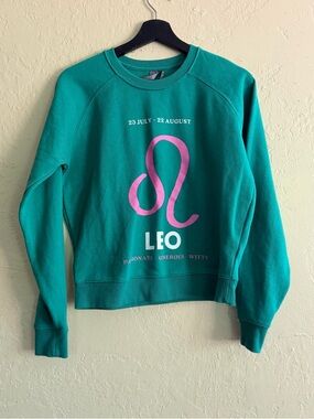 Anthropologie Teal Green Crewneck Sweatshirt